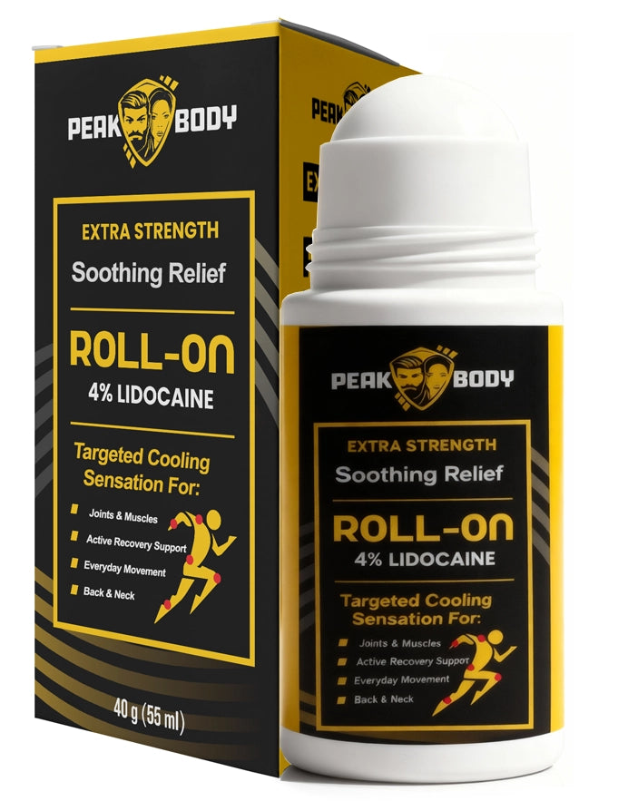 Peak Body Lidocaine Roll-On — Maximum Strength Pain Relief (4%)
